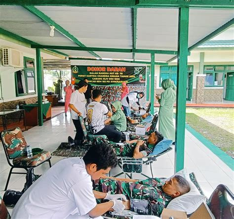 Dalam Rangka Menyambut Hut Ke 78 Persit KCK Kodim 1806 TB Gelar Donor