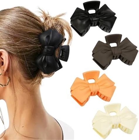 Amazon 4Pcs Elegant Bow Hair Clips Non Slip Bow Claw Clip For