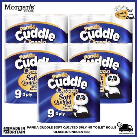 Panda Cuddle Soft Quilted 3 Ply Classic Unscented Toilet Tissue Paper