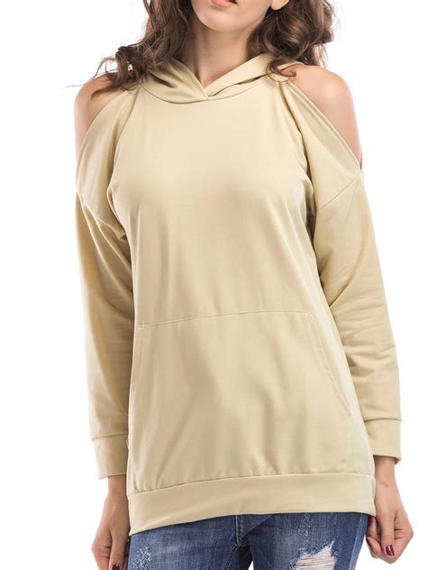 SAYFUT SAYFUT Womens Off Shoulder Sweatshirt Slouchy Shirts Sexy Long