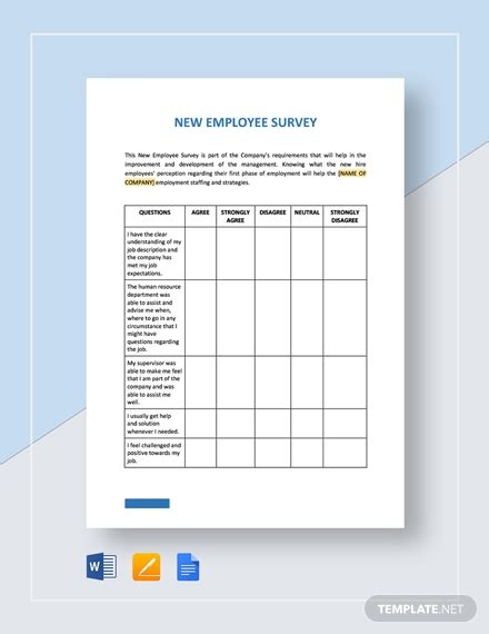 Employee Survey 15 Examples Format Word Pages Pdf