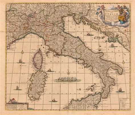 De Wit Covens And Mortier Map Of Italy Vintage Wall Art Italy