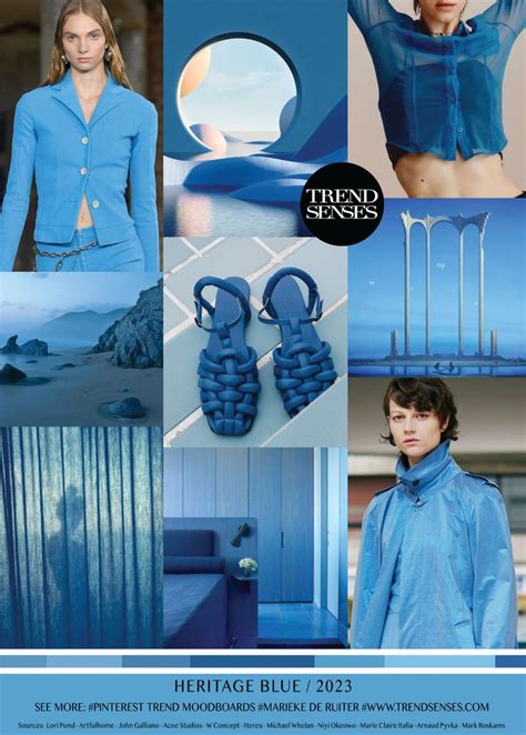 Heritage Blue 2023 Fashion Trending Moodboard Color Trends