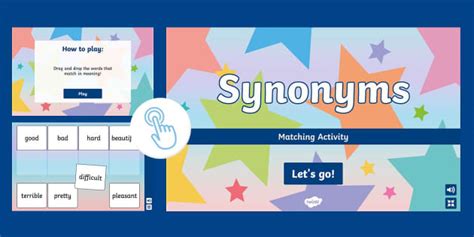 Synonym Matching Game (teacher made) - Twinkl