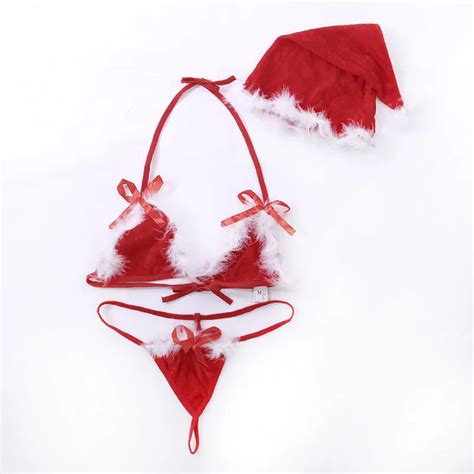 3pcs Sexy Christmas Lingerie Sexy Santa Lingerie Honeyloveyou