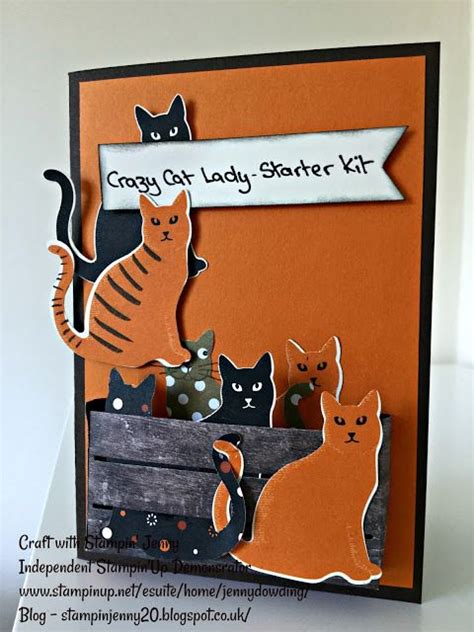 Stampin Up Crazy Cat Lady Starter Kit Card Cat Punch Weekend Blog Cat Cards Handmade