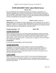 Econ 2A03 Winter 2021Course Outline BKRALJ Dec12 20 Pdf McMaster