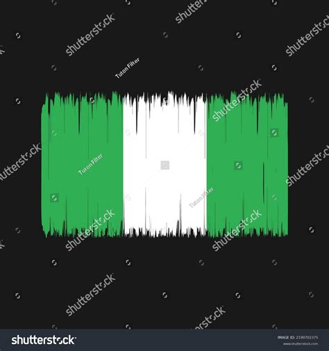 Nigeria Flag Brush Strokes National Flag Stock Vector Royalty Free