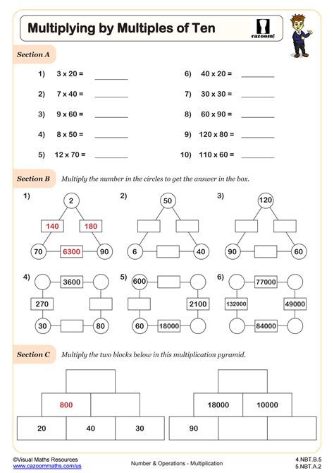 Multiplying By Multiples Of Ten Worksheet Pdf Printable Number Worksheets Library