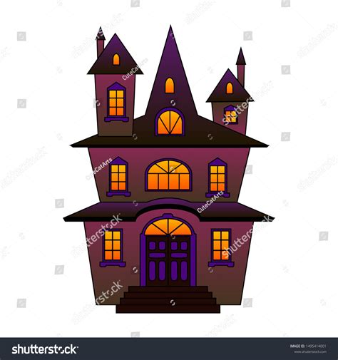 Vector Illustration Witchs House Halloween House Stock Vector Royalty