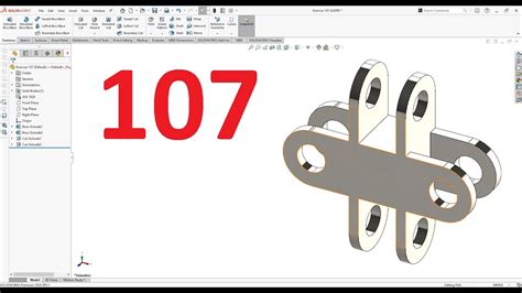 تمارين علي سوليدووركس 2024 تمرين رقم 107 Solidworks Exercise 107