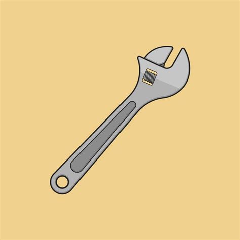 Premium Vector Flat Adjustable Metal Steel Wrench Tool Icon Vector