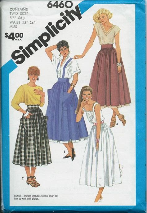 Simplicity 6460 Misses Full Flared Skirt And Petticoat Etsy Vintage