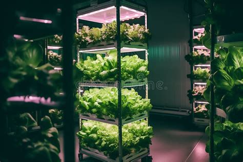 Modern Agriculture Laboratory With Artificial Light Growing Genetic