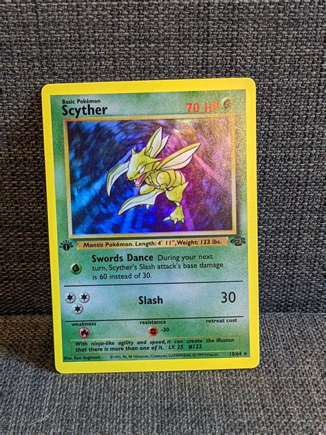 HOLO 10 64 Scyther 1st Edition Jungle Set Handmade Proxy Etsy