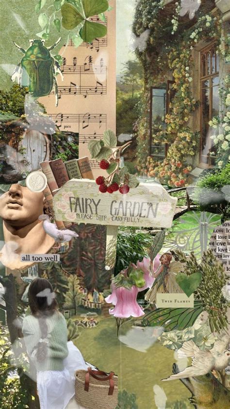 Aesthetic Moodboard Collage Vintage Cottagecore Cute Fairys