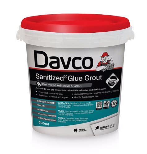 Davco Sanitized Glue Grout Ml Premixed Acrylic Based White