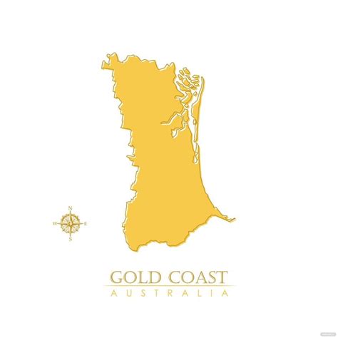 Gold Coast Australia Map Vector In Illustrator Svg Eps Png