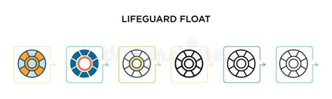 Lifeguard Float Vector Icon In 6 Different Modern Styles Black Two