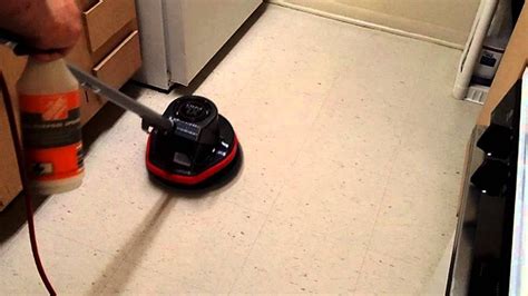 Spray Buffing Waxed Floor To Prepare For Adding More Wax Oreck