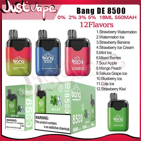 Original Bang DE8500 Puff Einweg E Zigaretten Mesh Coil 18 Ml Pod 550