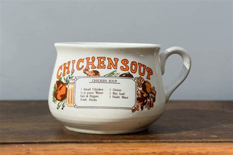 1970s Retro Soup Bowl Mug Coupe Chicken Soup Vintage Etsy