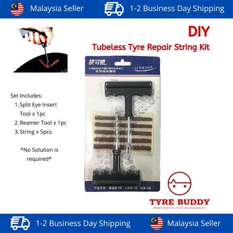 Kit Pembaikan Tayar Diy Kecemasan Mudah Tetapkan Tayar Tubeless