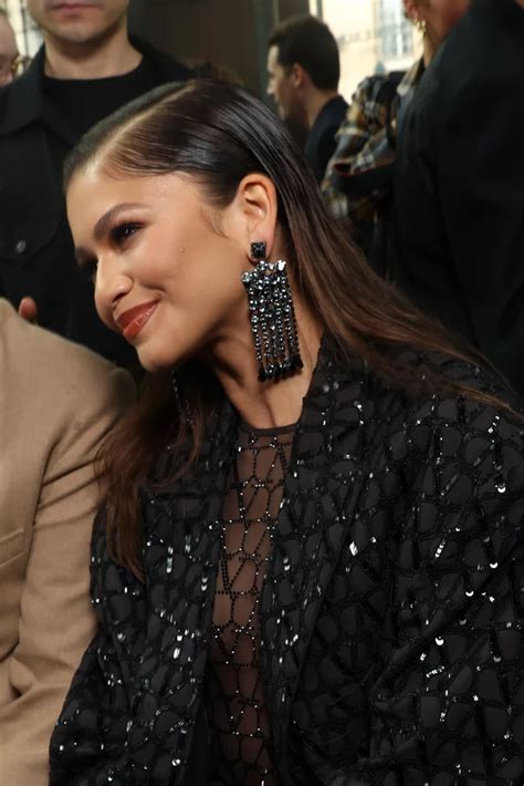 Zendaya Wears Sheer Catsuit At The Valentino Show Zendaya Outfits