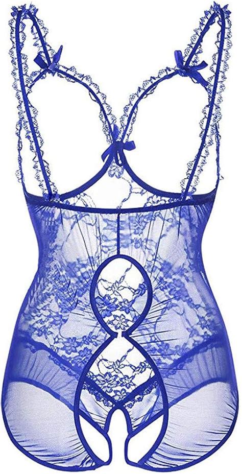 TOPEREUR Damen Dessous Set Große Größen Babydoll mit Spitze Lingerie