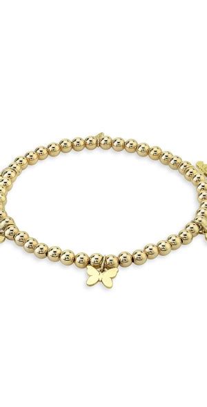 Sydney Evan Women S Pure K Yellow Gold Multi Charm Beaded Stretch