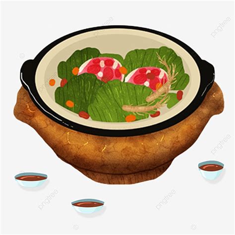 Hot Pot PNG Image Gourmet Cartoon Hand Painted Hot Pot Elements Delicious Png Element