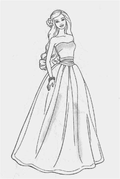 Barbie Dress Coloring Pages Coloring Pages