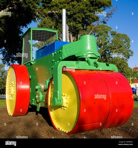 Large Toy Steamroller In Playground Stock Photo Alamy