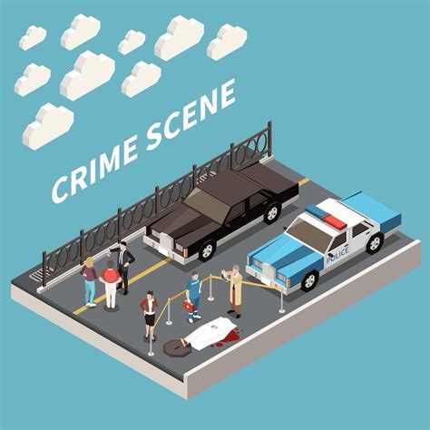 Premium Vector | Detective crime scene illustration