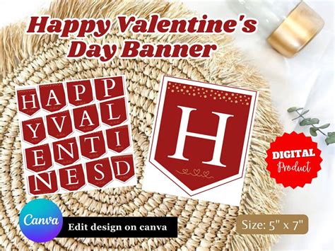 Happy Valentines Day Banner Printable Photo Prop Banner Valentines