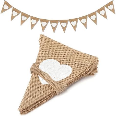 ManYee Rustic Jute Bunting Banner For Wedding Party Birthday