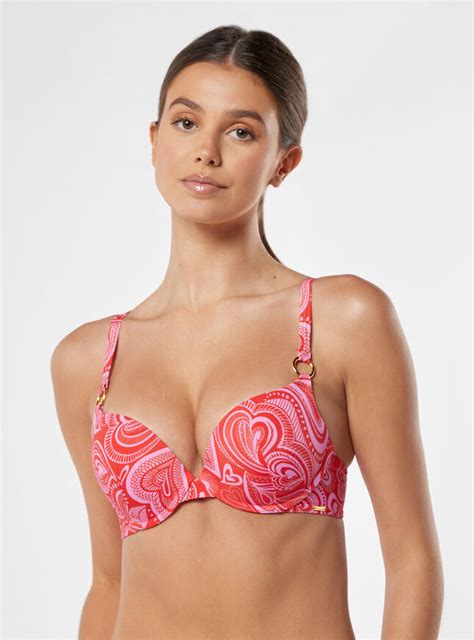 Malaga Super Push Up Bikini Top Pink Mix Boux Avenue Uk