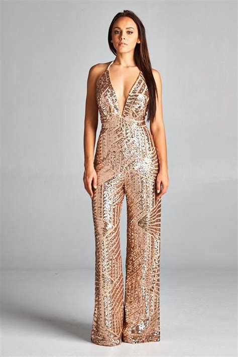 Party In The Hills Gold Sequin Jumpsuit Sequin Jumpsuit Prom