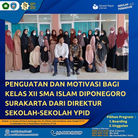 Penguatan Dan Motivasi Bagi Kelas Xii Sma Islam Diponegoro Surakarta