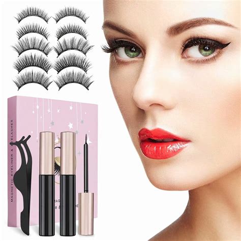 Cosprof Magnetic Eyelashes And Eyeliner Set 2 Tubes Eyeliner And 5 Pairs