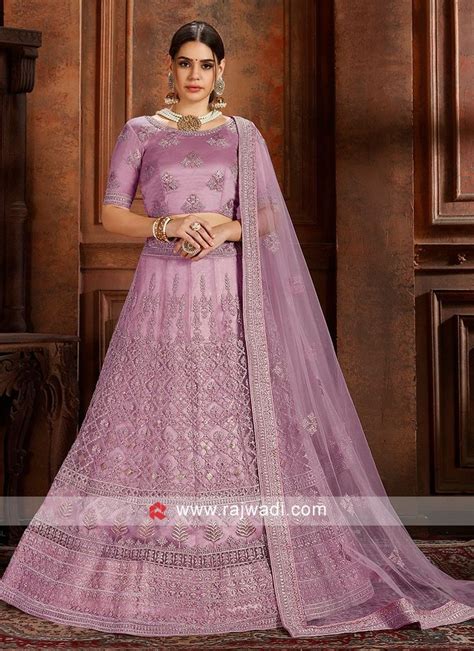 Purple Soft Net Lehenga Choli With Matching Dupatta