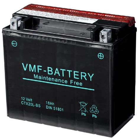 Vmf Powersport Batterie Liquifix 12 V 18 Ah Mf Ytx20l Bs