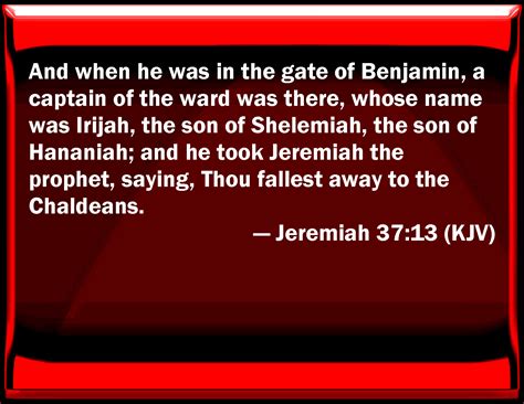 Jeremiah And When He Was In The Gate Of Benjamin A Captain Of