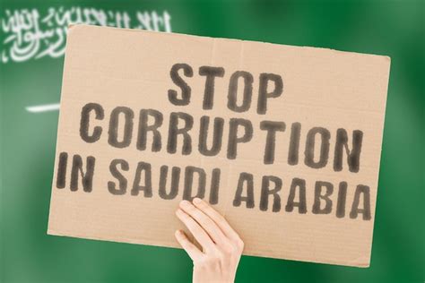 Premium Photo The Phrase Stop Corruption In Saudi Arabia On A Banner