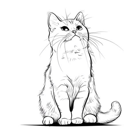 Desenho Realista De Gato Detalhado Para Colorir E Imprimir