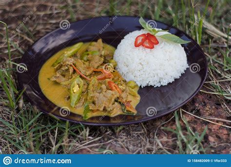 Food Thai Thailand Rice Spicy Curry Beef Cooking Stock Image - Image of ...