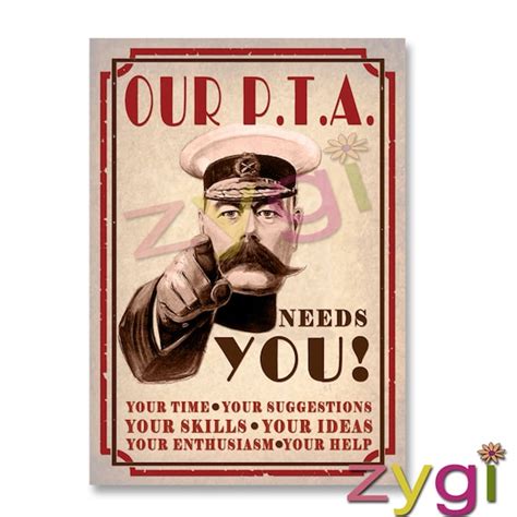 Printable PTA Poster Kitchener Our Pta Needs You Vintage Etsy