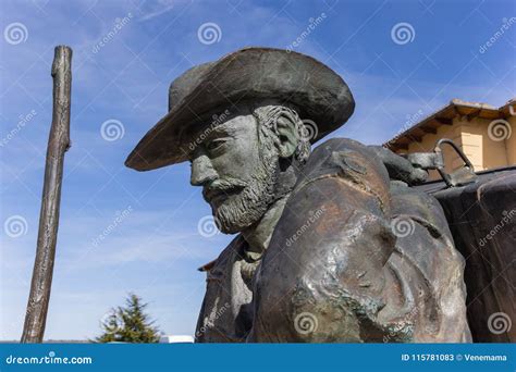 Statue Of A Pilgrim In Astorga Spain Editorial Stock Photo Image Of