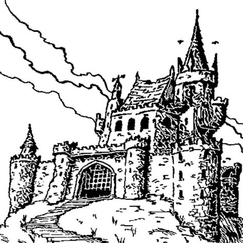 Coloriage Château Fort en Ligne Gratuit à imprimer