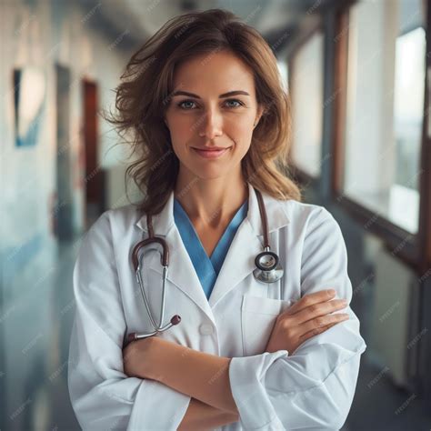 Premium Photo Female Doctor In White Coat With Stethoscope